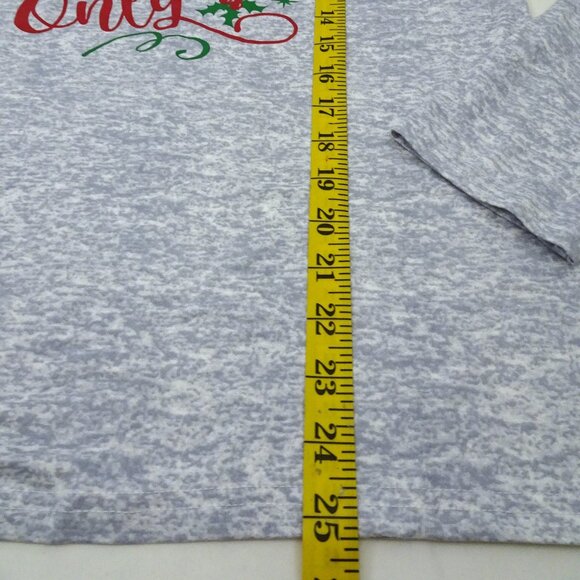 Mistle Toes Christmas Pajama Top Large SOFT! Christmas Vibes Only Heather Gray L - Picture 5 of 5